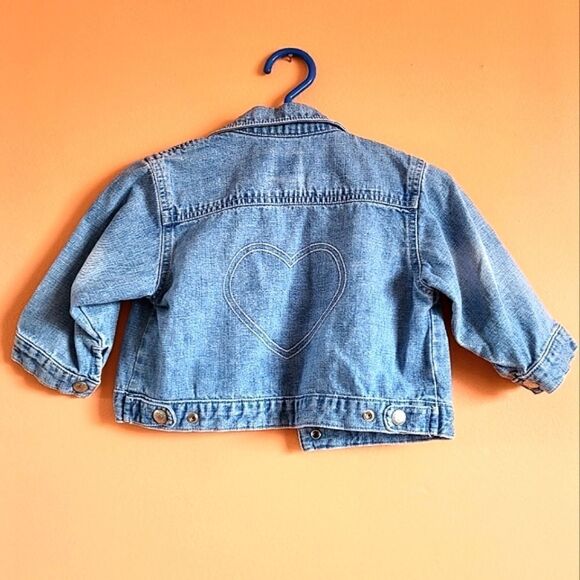 Baby Gap Denim Jacket 18-24M Heart Back Detail - Picture 1 of 5